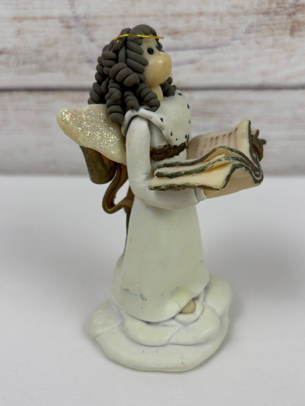 Papel Giftware Inklings Singing Angel 1999 On Cloud Brown Curly Hair
